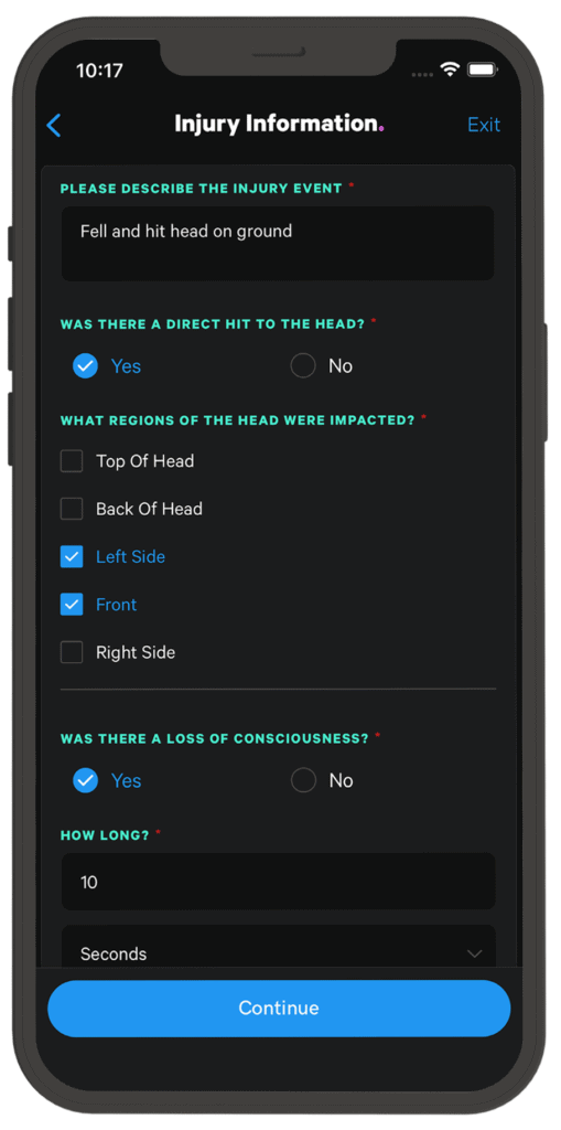 Concussion Tracker App 2